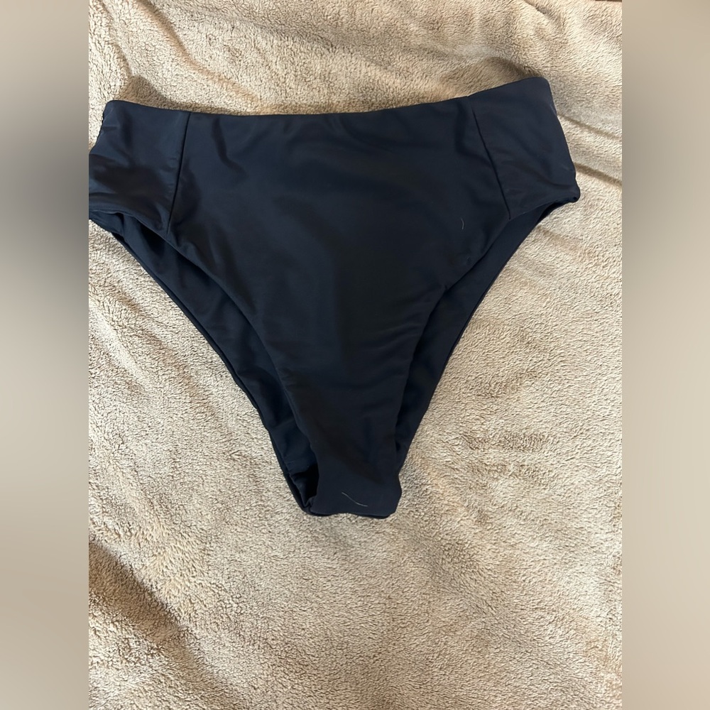 Black High Waisted Swim Bottoms